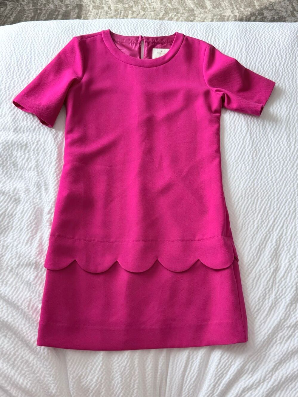 Kate Spade New York Pink Scallop Hem Shift Dress Size 4